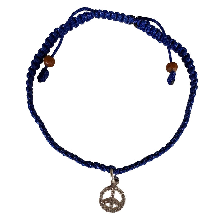 Handgeknüpftes Armband mit Peace-Symbol Anhänger - Atelier Tibet