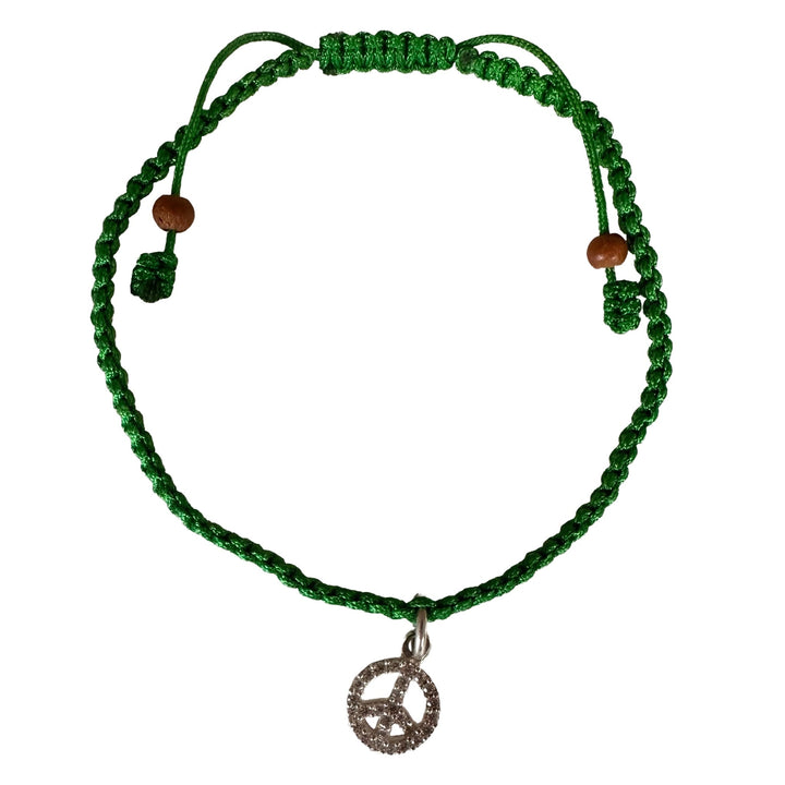 Handgeknüpftes Armband mit Peace-Symbol Anhänger - Atelier Tibet