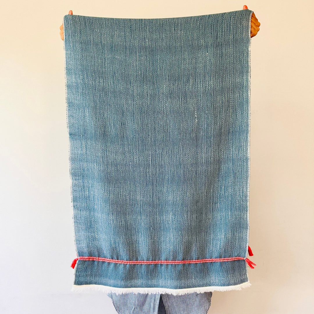 Himalaya-Schal | 100% Yak-Wolle | Denim-Pink - Atelier Tibet