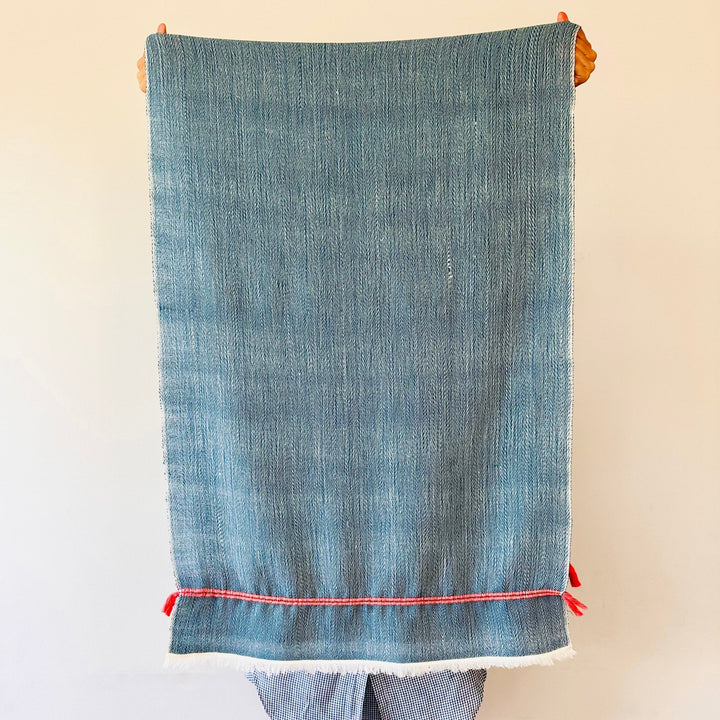 Himalaya-Schal | 100% Yak-Wolle | Denim-Pink - Atelier Tibet