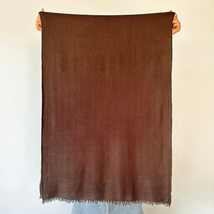 Himalaya-Schal | 100% Yak-Wolle | Dunkelbraun - Atelier Tibet