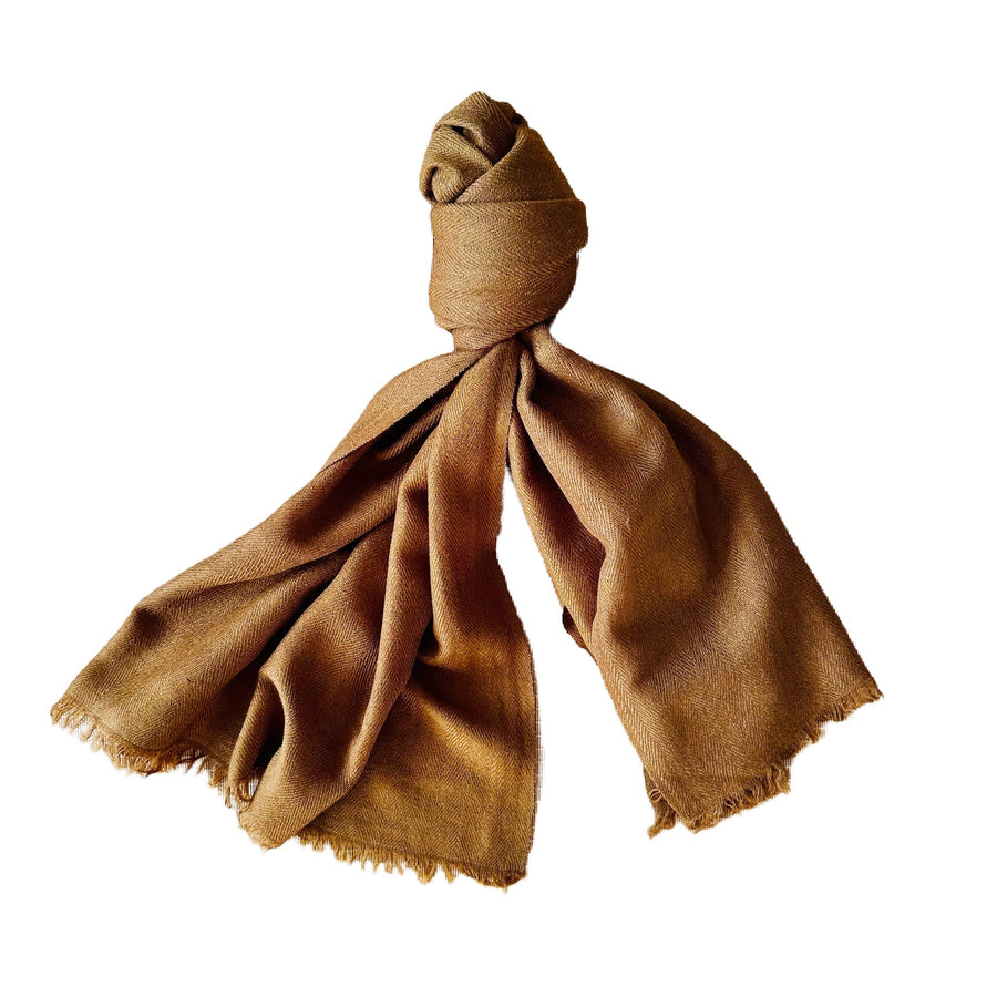 Himalaya-Schal | 100% Yak-Wolle | Goldbraun - Atelier Tibet