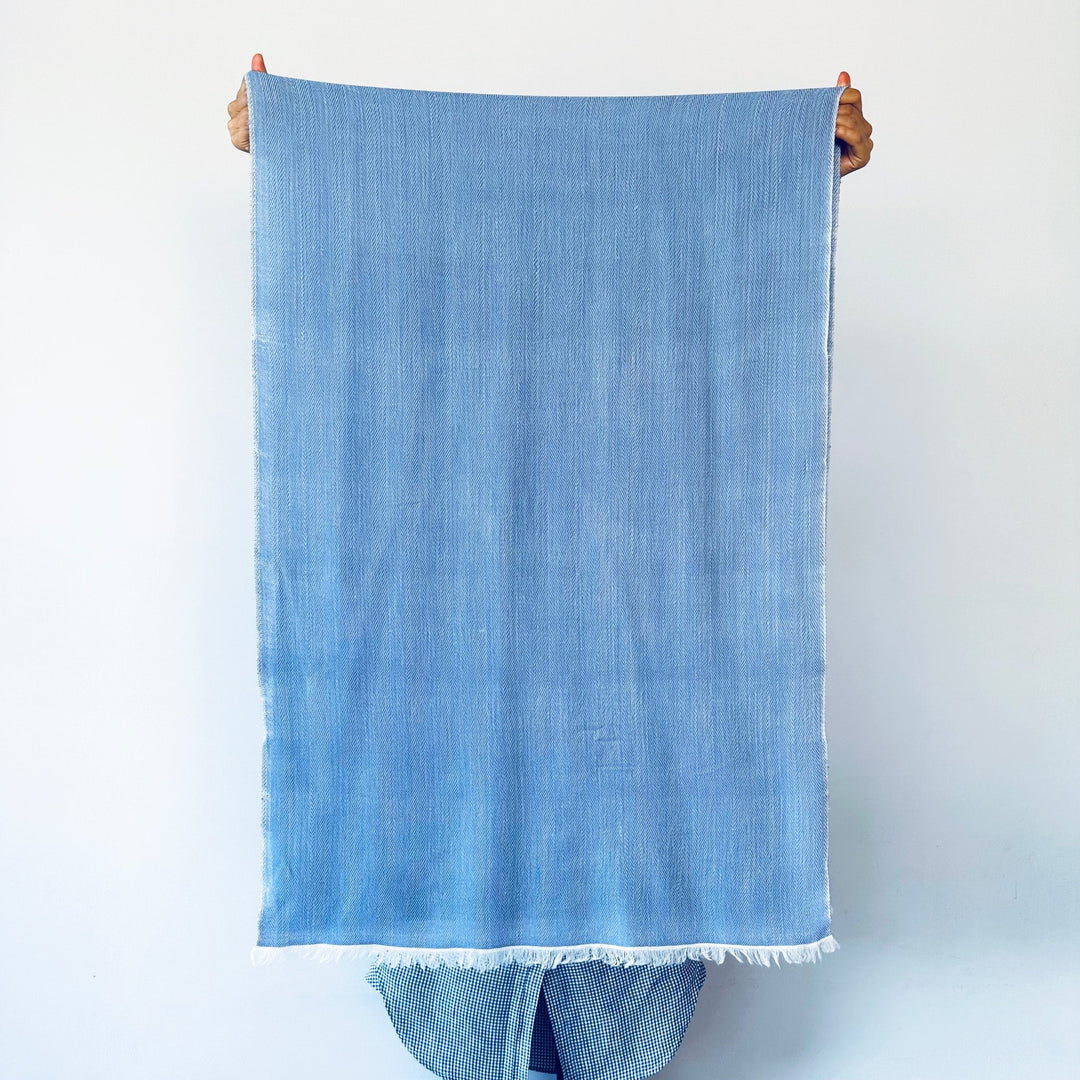 Himalaya-Schal | 100% Yak-Wolle | Hellblau - Atelier Tibet