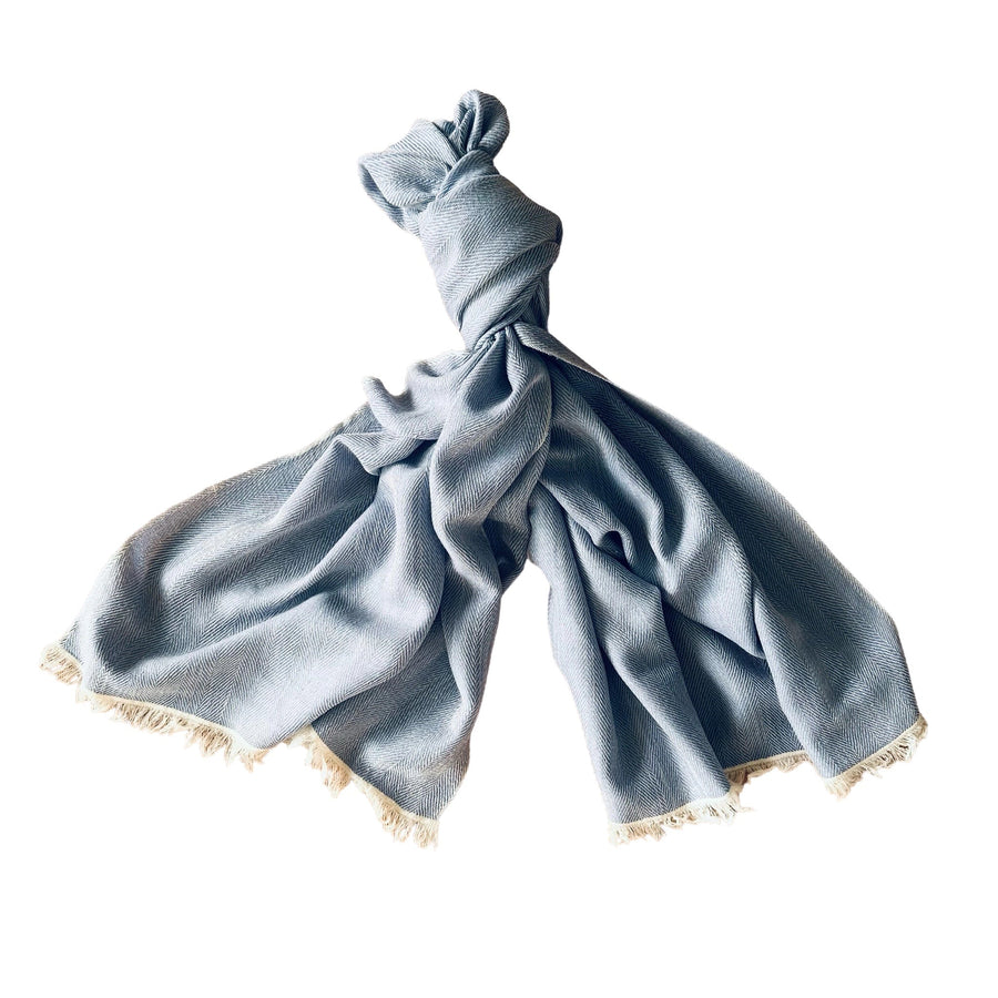 Himalaya-Schal | 100% Yak-Wolle | Hellblau - Atelier Tibet