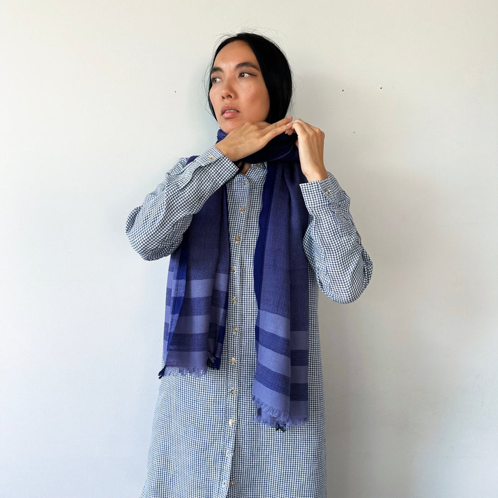 Himalaya-Schal | 80 % Pashmina 20 % Wolle | Lila-Violett - Atelier Tibet