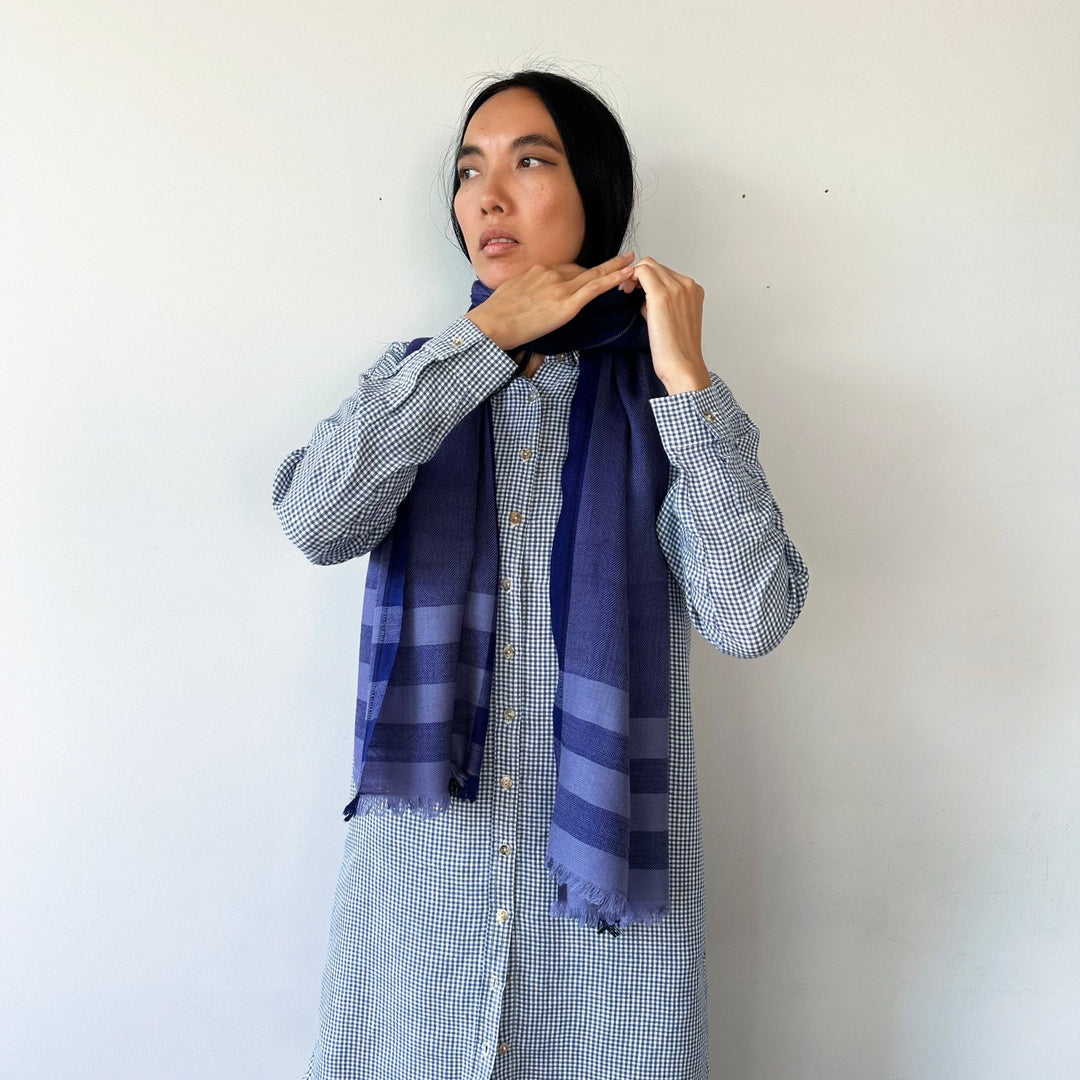 Himalaya-Schal | 80 % Pashmina 20 % Wolle | Lila-Violett - Atelier Tibet