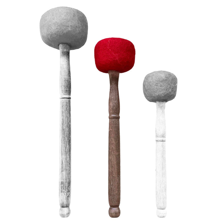 Klangschalen-Schlegel mit rotem Filz - Atelier Tibet