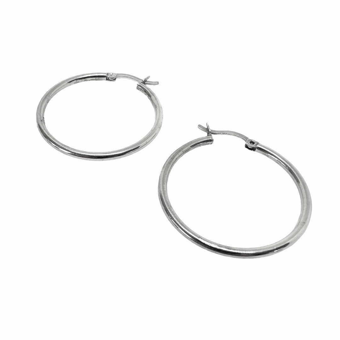 Klassische Silber-Kreolen ⌀ 30 mm - Atelier Tibet