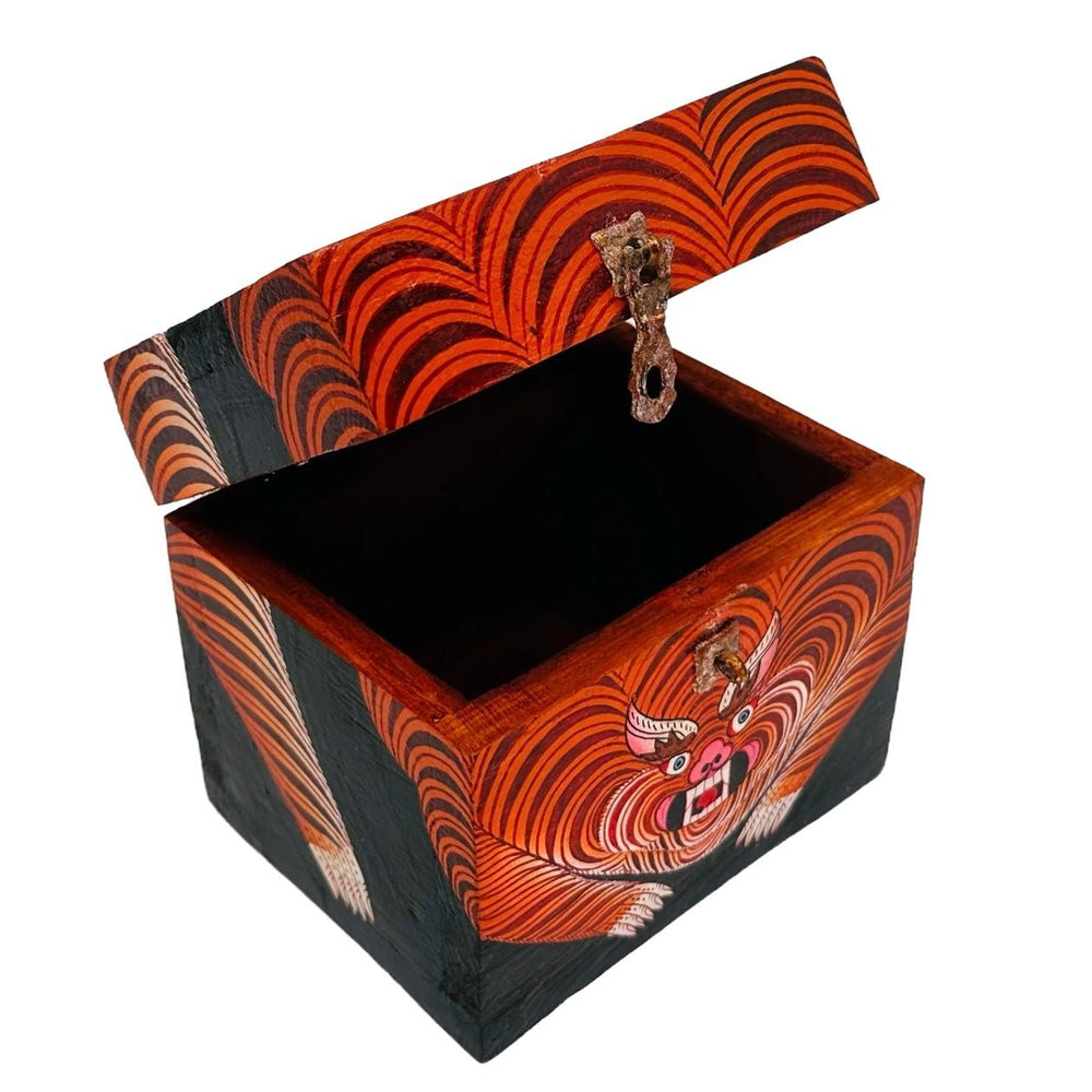 Kleine Tibetische Tiger-Holzschatulle - Atelier Tibet