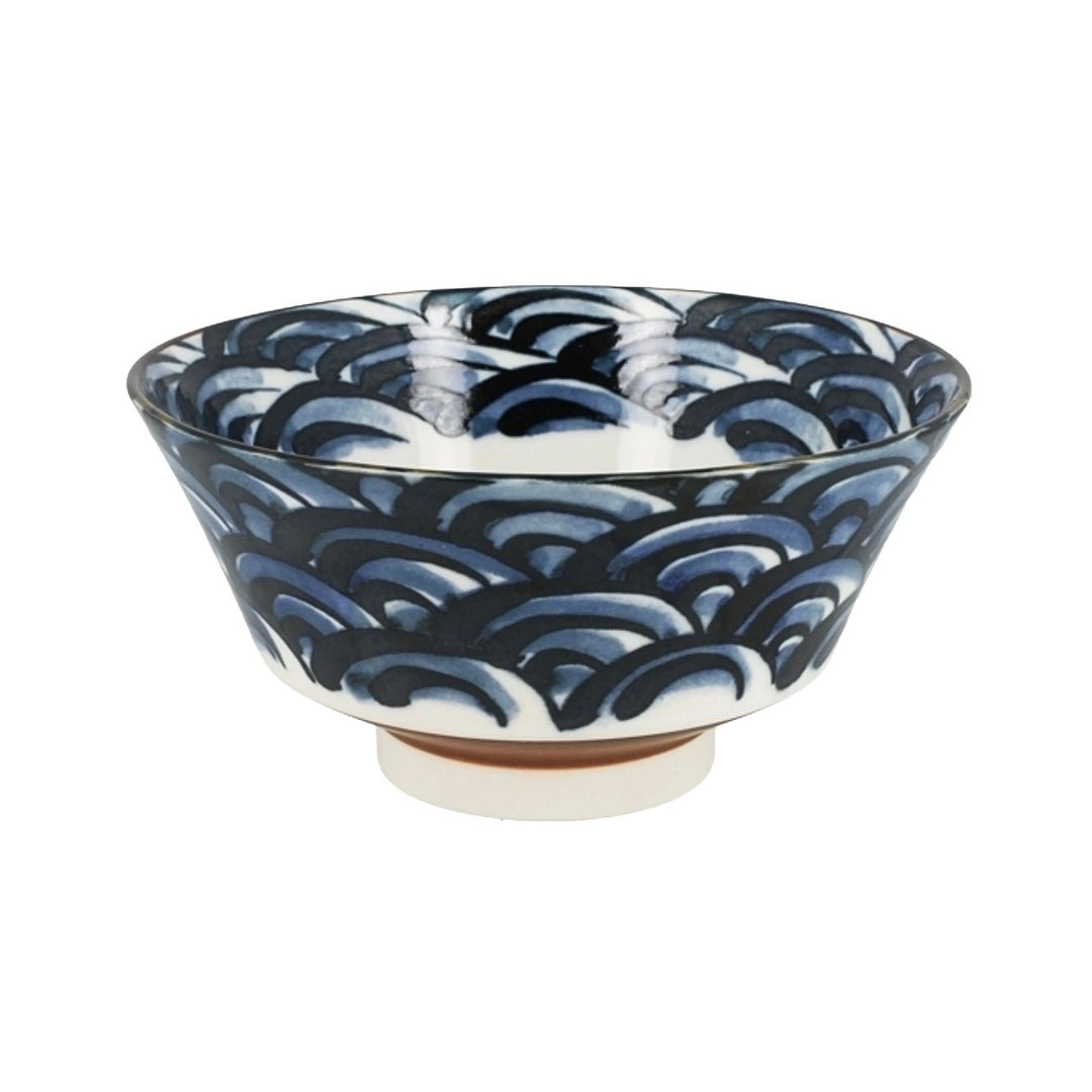 Kleinere Keramikschüssel mit Wellenmotiv - Atelier Tibet