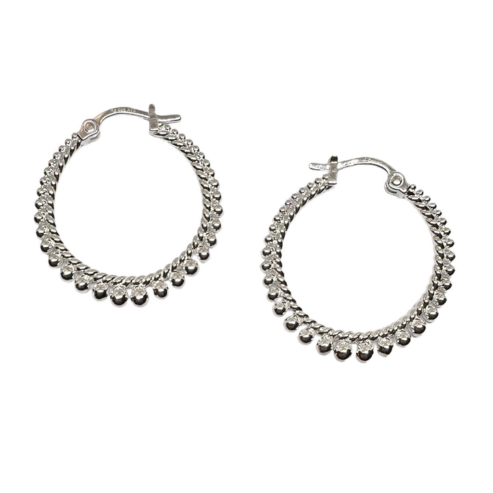 Kreolen mit Kugelmuster, Silber oder vergoldet Ø 30 mm - Atelier Tibet