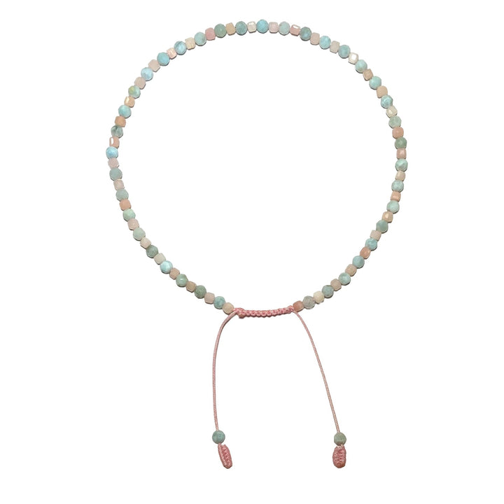 Larimar-Pinkopal-Fusskette - Atelier Tibet