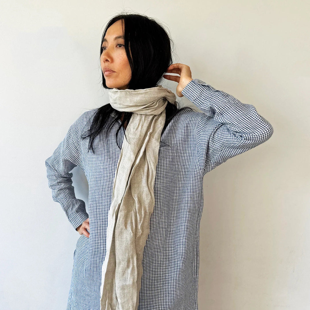 Leinen-Schal «Scheltrhi» | puder - Atelier Tibet