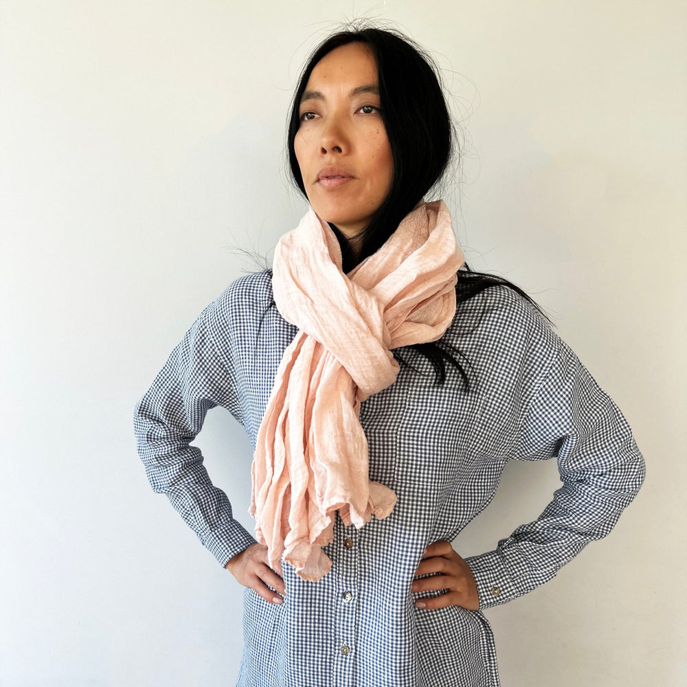 Leinen-Schal «Scheltrhi» | rosenquarz - Atelier Tibet