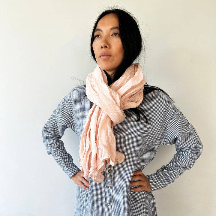 Leinen-Schal «Scheltrhi» | rosenquarz - Atelier Tibet
