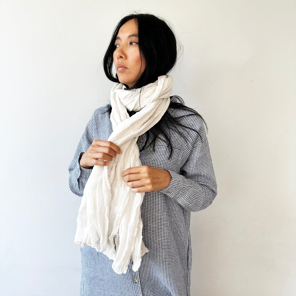 Leinen-Schal «Scheltrhi» | sand - Atelier Tibet
