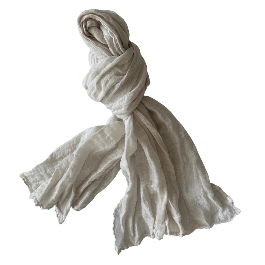 Leinen-Schal «Scheltrhi» | sand - Atelier Tibet