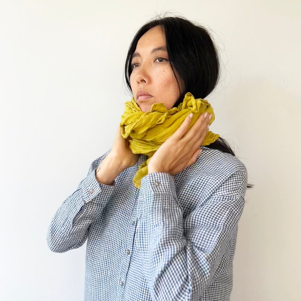 Leinen-Schal «Scheltrhi» | senf - Atelier Tibet