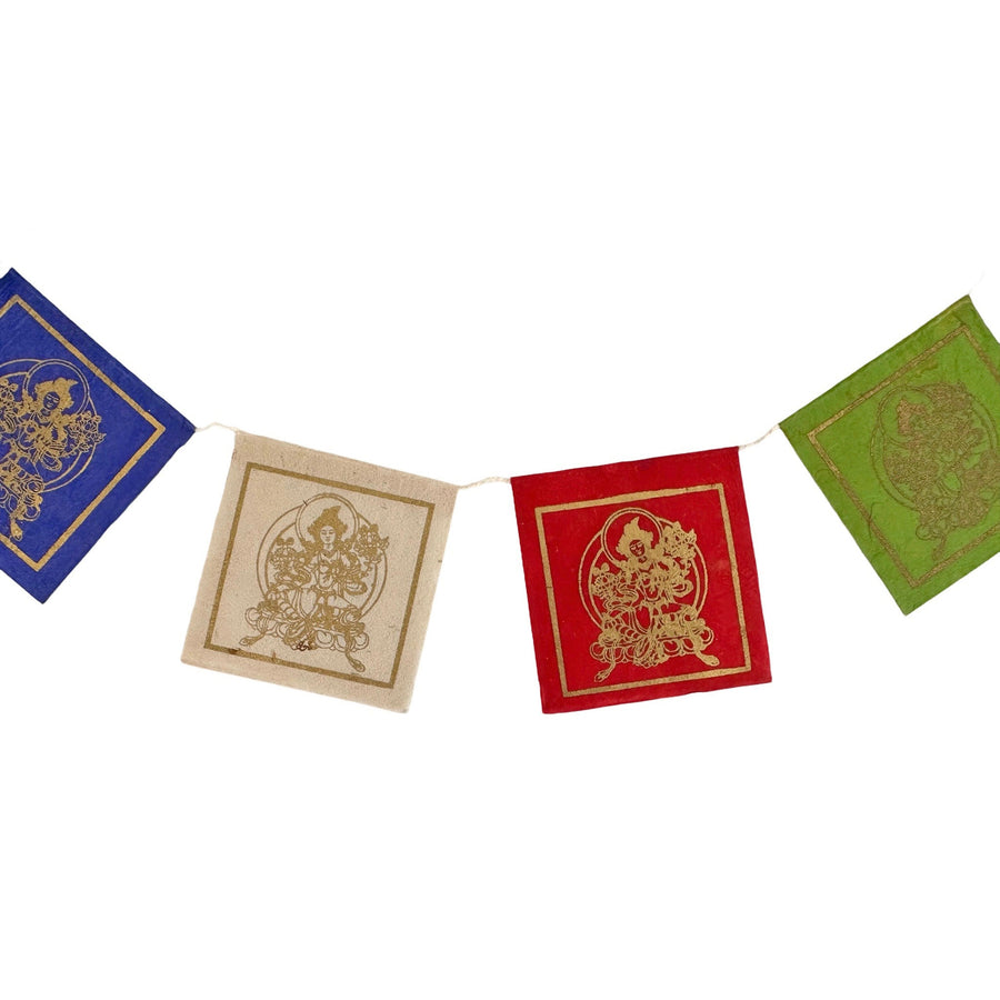 Mini-Papier-Gebetsfahnen «Grüne Tara» - Atelier Tibet