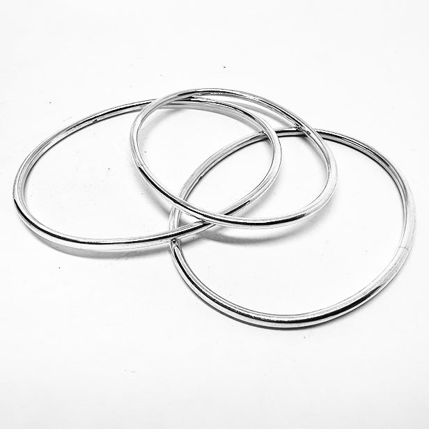 Ovale Silber-Armreifen - Atelier Tibet