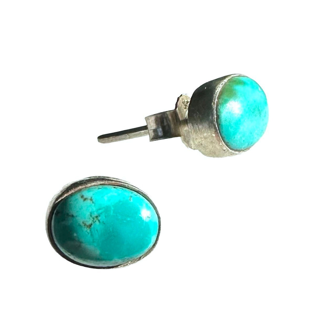 Ovale Türkis-Ohrstecker - Atelier Tibet
