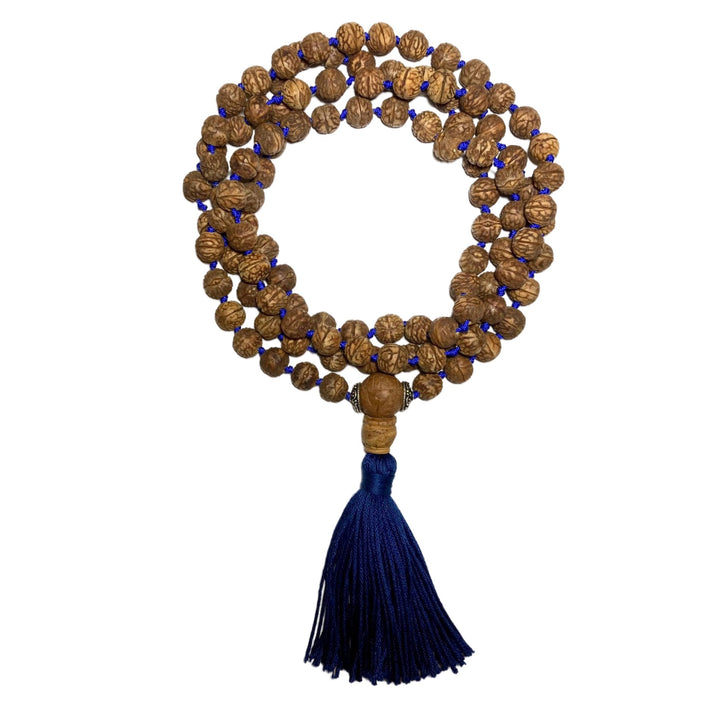 Ractu Samen-Mala mit Silberperlen und Quaste in fünf Farben - Atelier Tibet