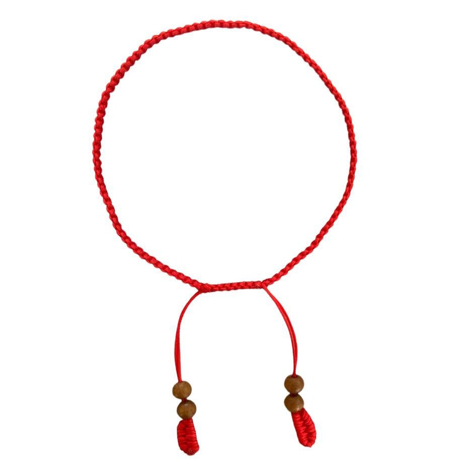 Rotes handgeknüpftes Armband - Atelier Tibet