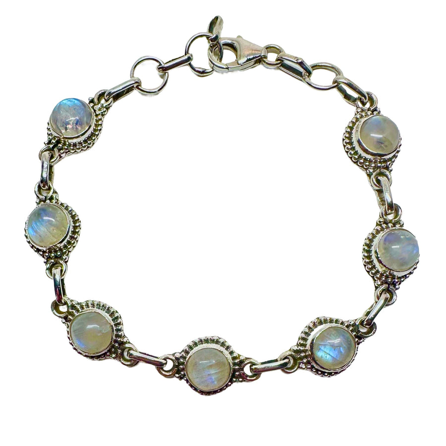 Silber-Armkette mit Mondstein - Atelier Tibet