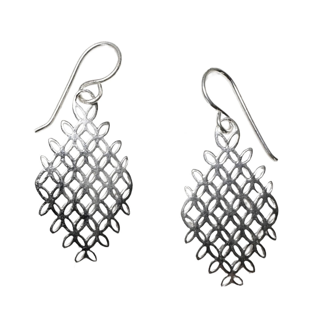 Silber-Ohranhänger «Unendlicher Knoten» - Atelier Tibet