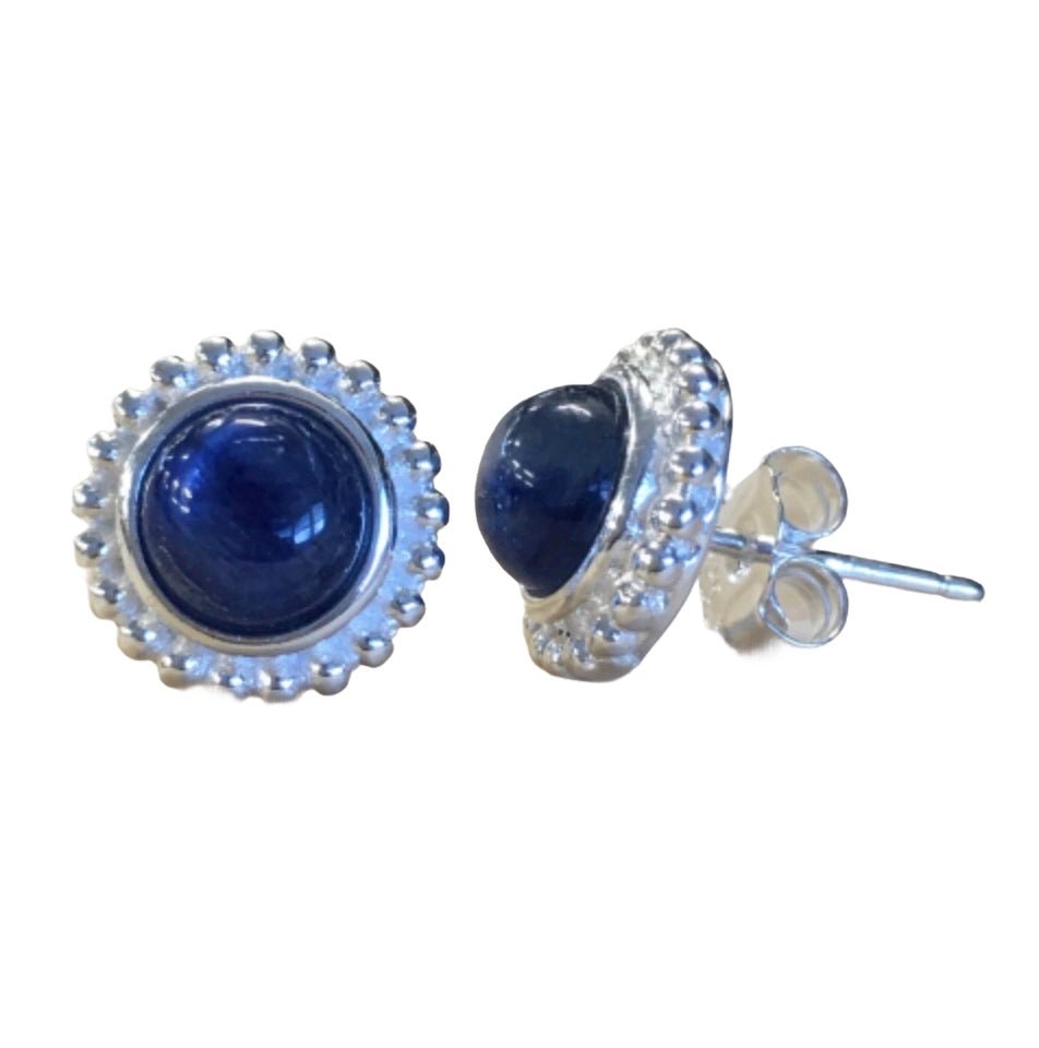 Silber-Ohrstecker mit Kyanit - Atelier Tibet