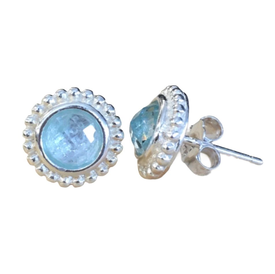 Silber-Ohrstecker mit Topas - Atelier Tibet