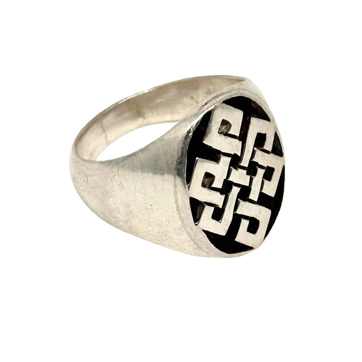 Silberring mit Endlosem Knoten - Atelier Tibet