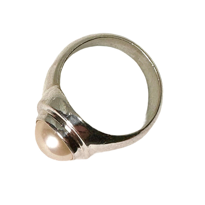 Silberring mit Perle - Atelier Tibet