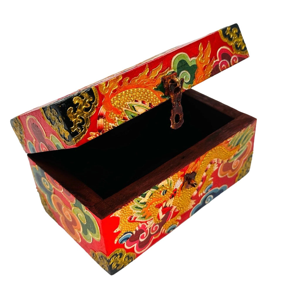 Tibetische Holzschatulle «Drachen» - Atelier Tibet