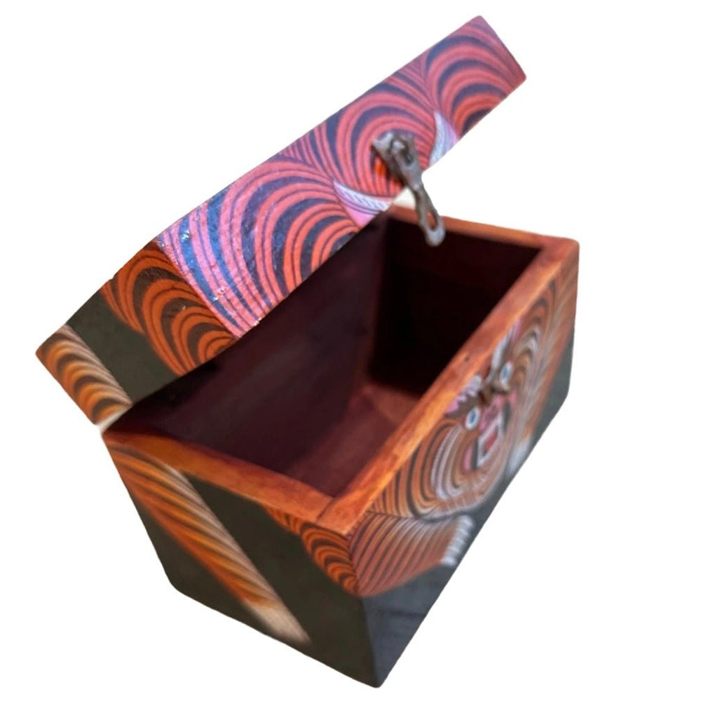 Tibetische Tiger-Holzschatulle - Atelier Tibet