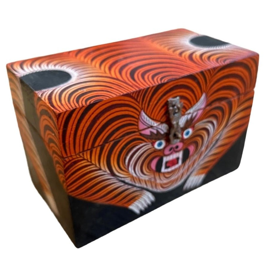Tibetische Tiger-Holzschatulle - Atelier Tibet