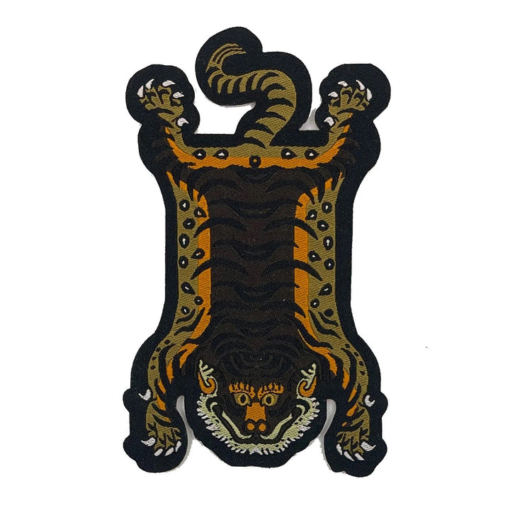 Tibetisches Aufbügel-Patch «Tiger Rug», 5er-Set mit allen Farbvarianten - Atelier Tibet