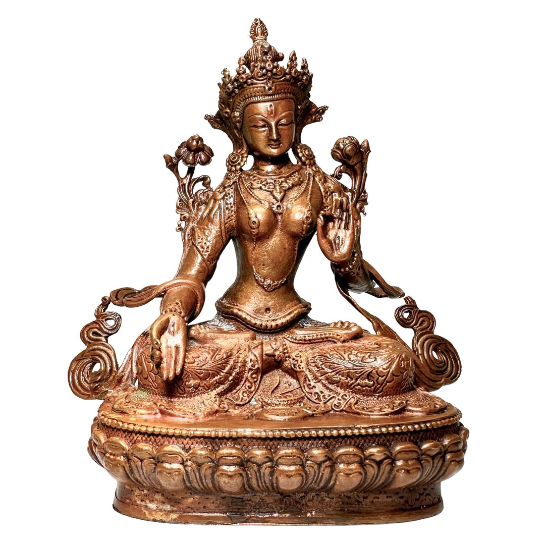 Weisse Tara Statue aus Kupfer - Atelier Tibet