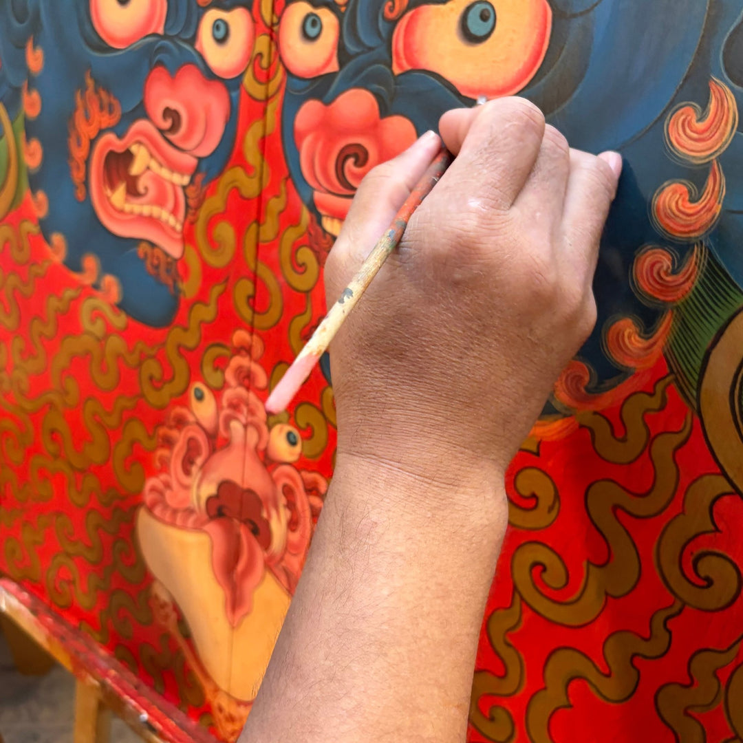 Jamyang Dhatsang: ein Thangka-Maler im Atelier Tibet - Atelier Tibet