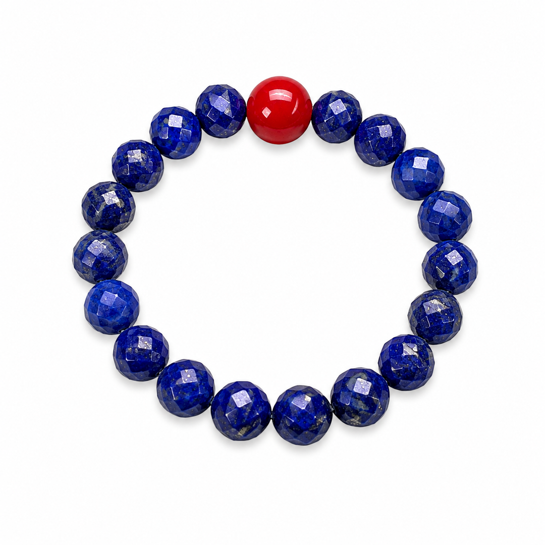 Lapis Lazuli Koralle Perlen Fingerring