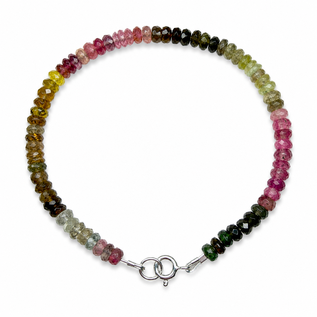 Bracelet made of multicolored tourmaline