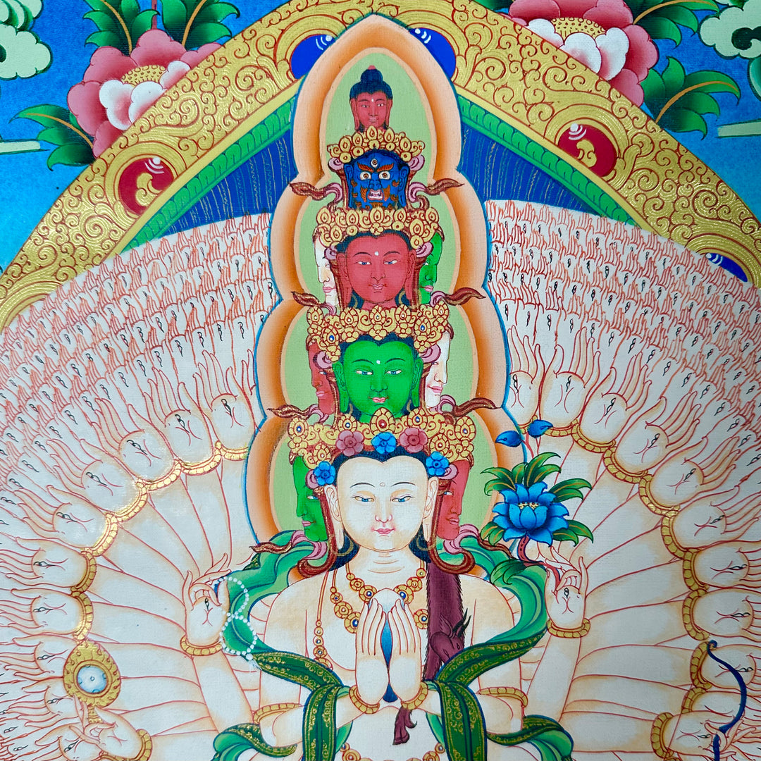 Thangka tradizionale «Avalokiteshvara», «Manjushri», «Vajrapani»