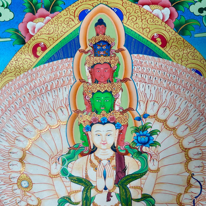 Thangka tradizionale «Avalokiteshvara», «Manjushri», «Vajrapani»