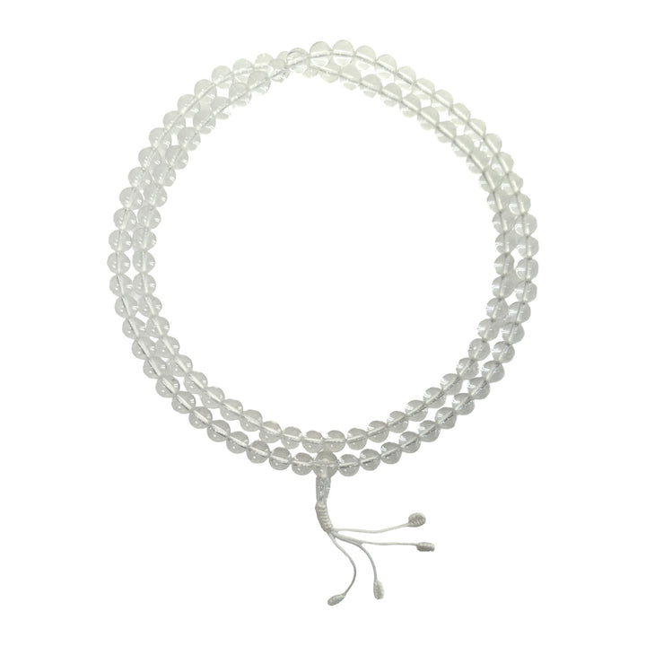 Perle di preghiera Mala al quarzo trasparente
