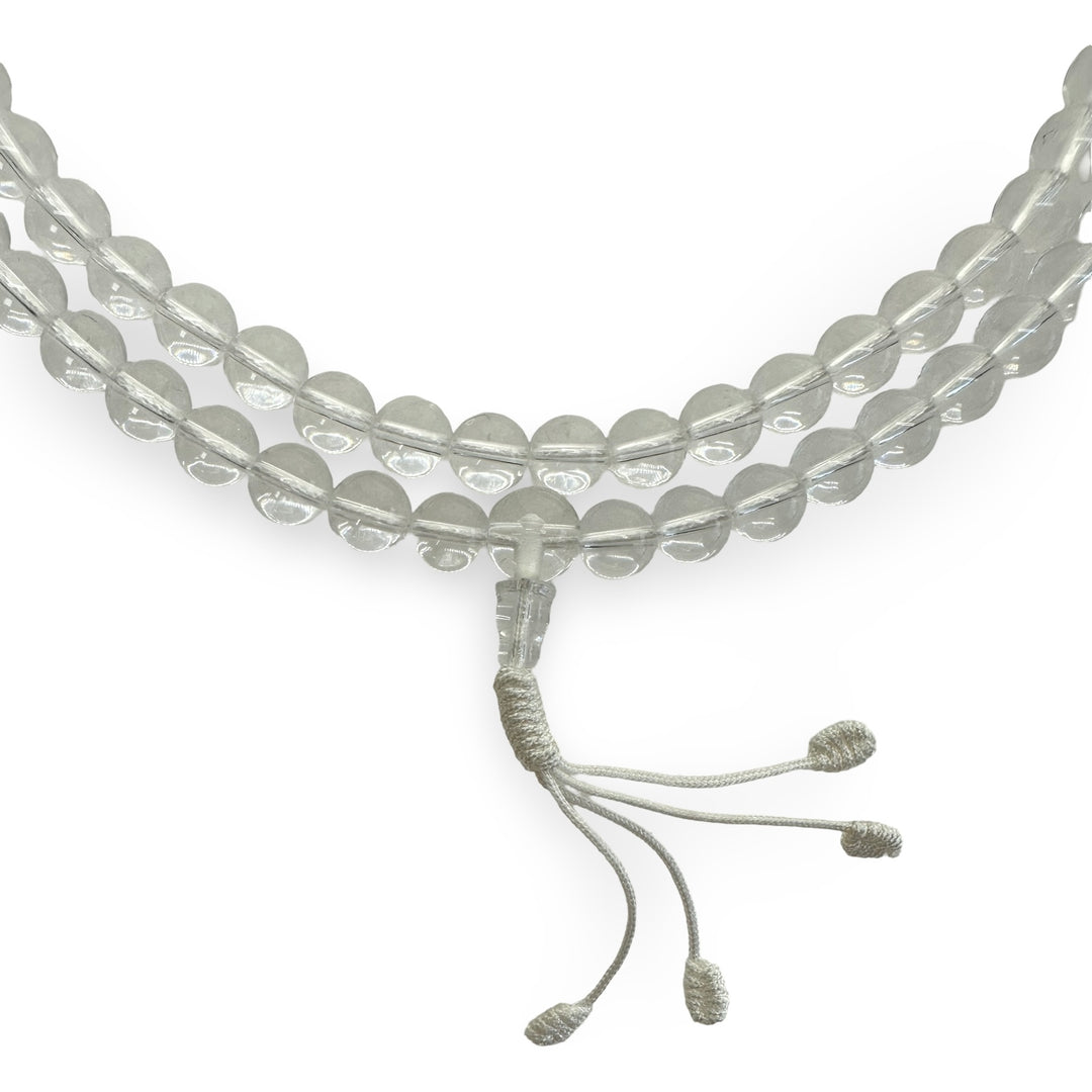 Perle di preghiera Mala al quarzo trasparente