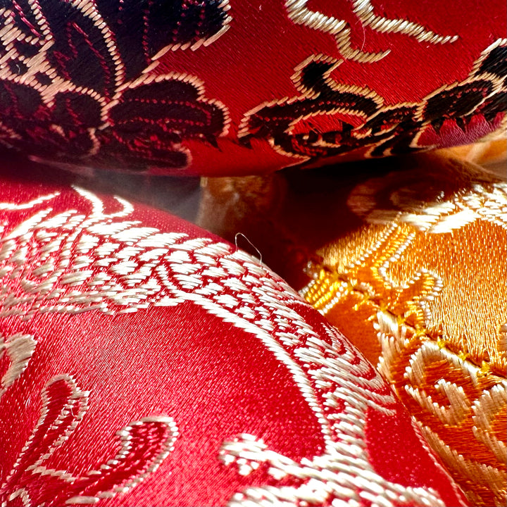 Cuscino per campana tibetana in seta “Dragon”, vari colori e dimensioni