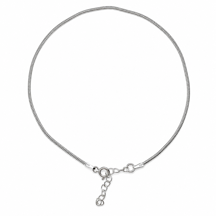 Bracelet de cheville délicat en argent avec motif serpent