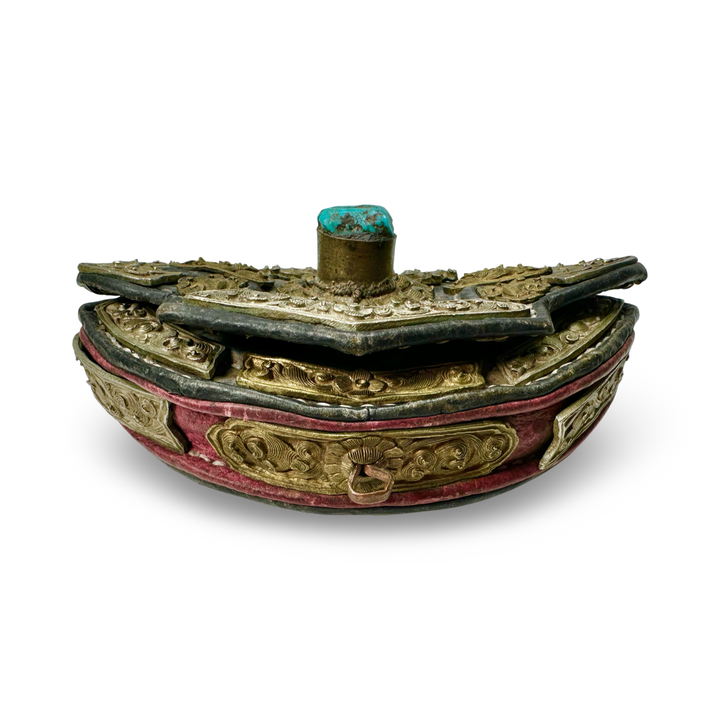 Borsa in selce Mechak tibetana - XIX/inizio XX secolo