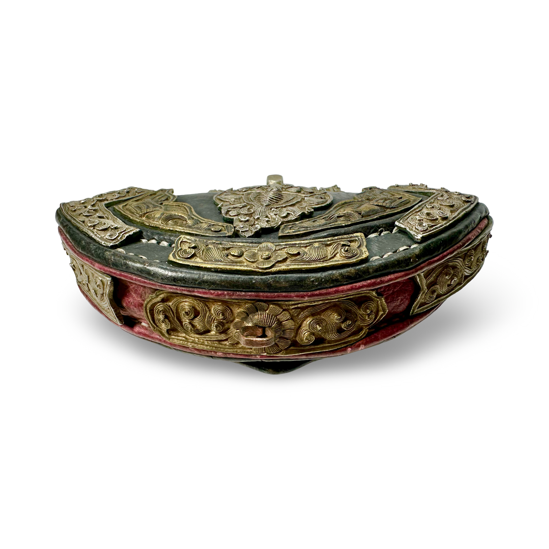 Borsa in selce Mechak tibetana - XIX/inizio XX secolo