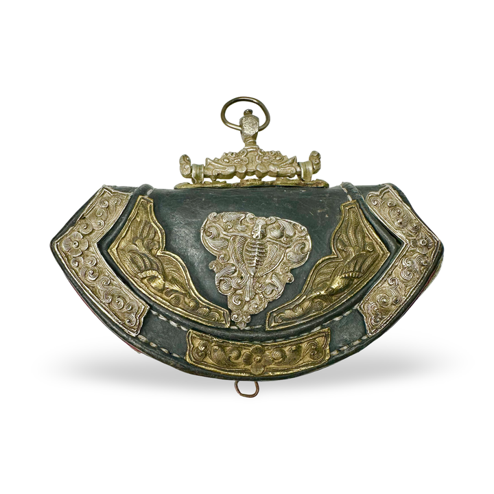 Borsa in selce Mechak tibetana - XIX/inizio XX secolo